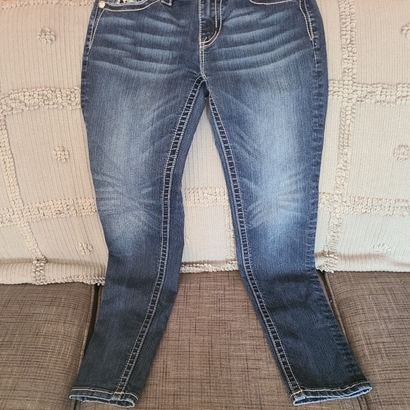 MISS ME Women's MID-RISE SKINNY bling pocket JEANS - Picture 6 of 9
